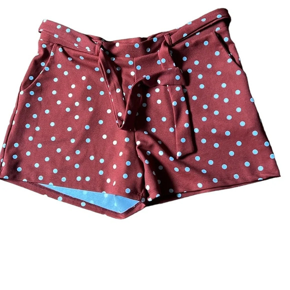 Lily Morgan polka dots paper back waist belted shorts Sz XL - Picture 10 of 10